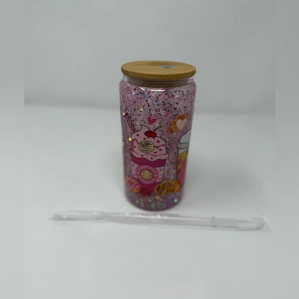 16 OZ Snowglobe Decal Glitter Cup